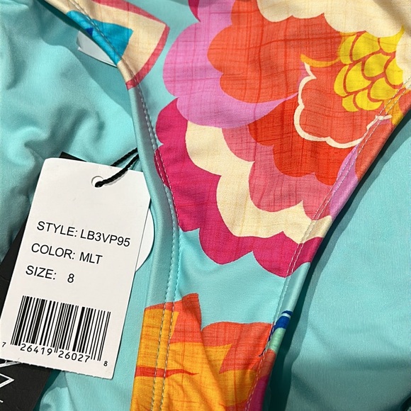 🌸1NEW LA BLANCA BREZZY BEAUTY SIDE BAND SHIRRED HIPSTER BOTTOM Women’s Sz 8 NWT. - Picture 4 of 8